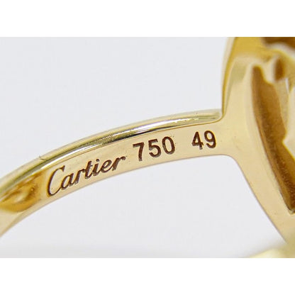 Cartier Logo Double C Diamond 750 PG Ring No 49 8.5 Pink