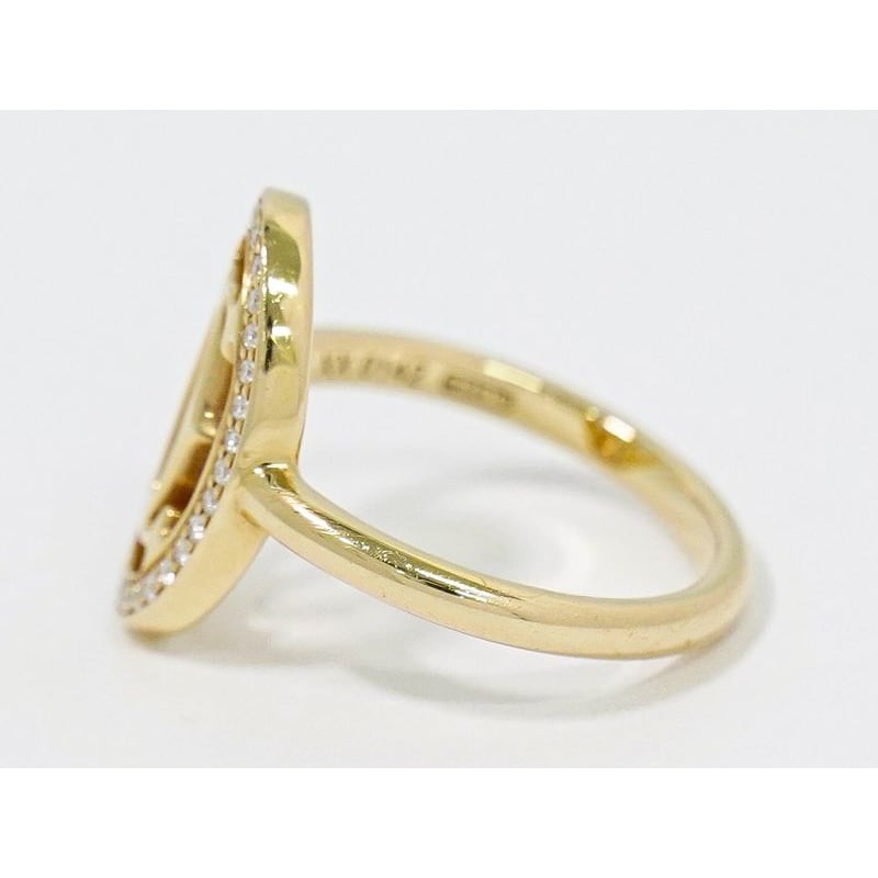 Cartier Logo Double C Diamond 750 PG Ring No 49 8.5 Pink