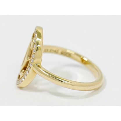 Cartier Logo Double C Diamond 750 PG Ring No 49 8.5 Pink