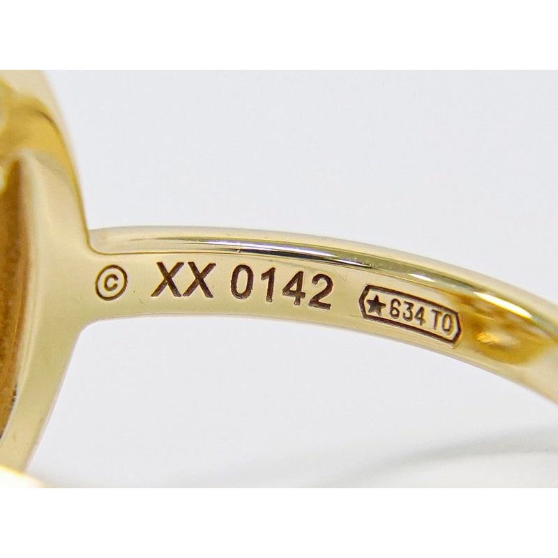 Cartier Logo Double C Diamond 750 PG Ring No 49 8.5 Pink