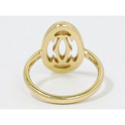 Cartier Logo Double C Diamond 750 PG Ring No 49 8.5 Pink