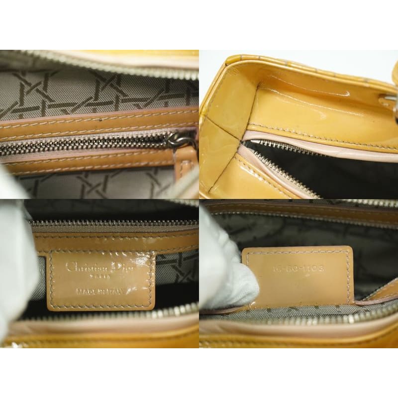 Christian Dior Lady Cannage 2WAY Shoulder Bag Handbag Patent