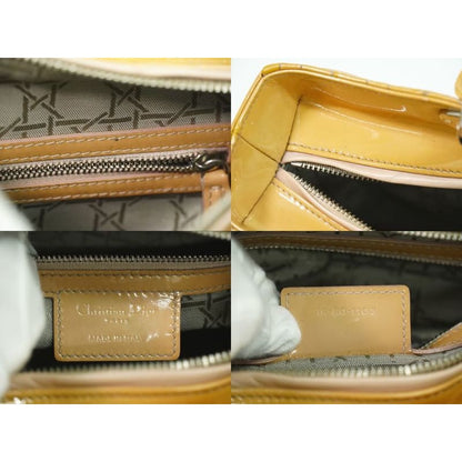 Christian Dior Lady Cannage 2WAY Shoulder Bag Handbag Patent