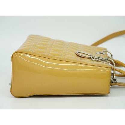 Christian Dior Lady Cannage 2WAY Shoulder Bag Handbag Patent