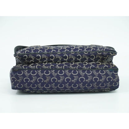 Celine C Sulky Handbag Canvas Navy Bag