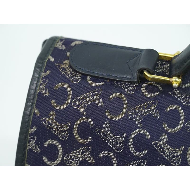 Celine C Sulky Handbag Canvas Navy Bag