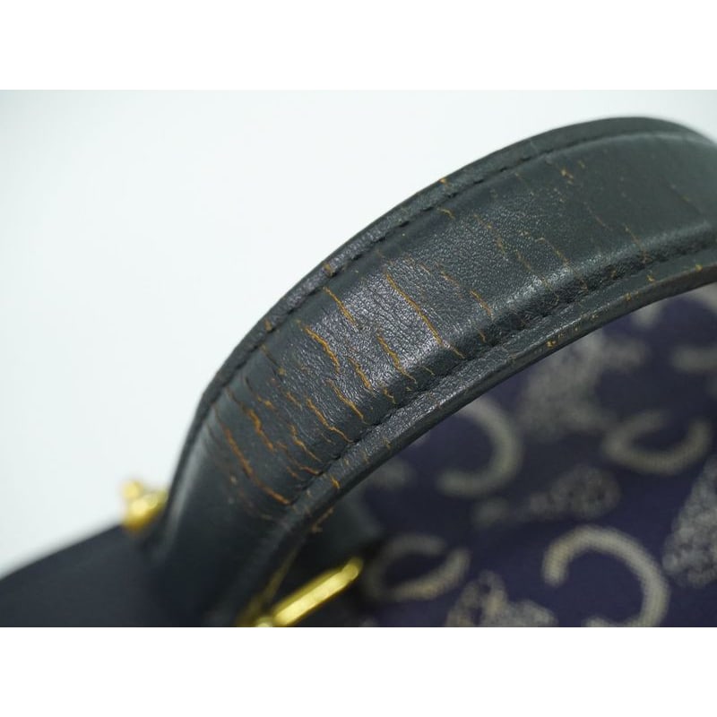 Celine C Sulky Handbag Canvas Navy Bag