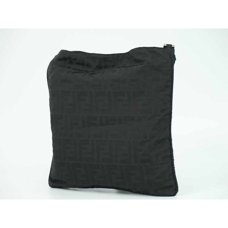 Fendi Zucca Shoulder Bag Canvas Black