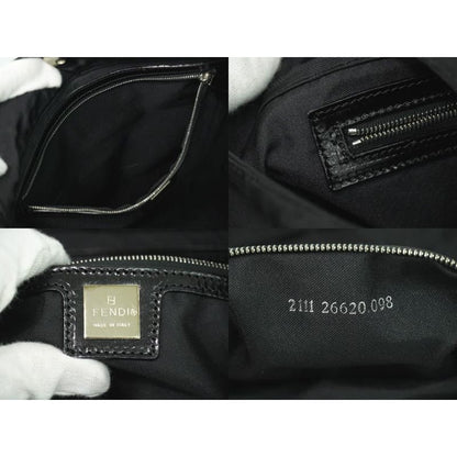 Fendi Zucca Shoulder Bag Canvas Black