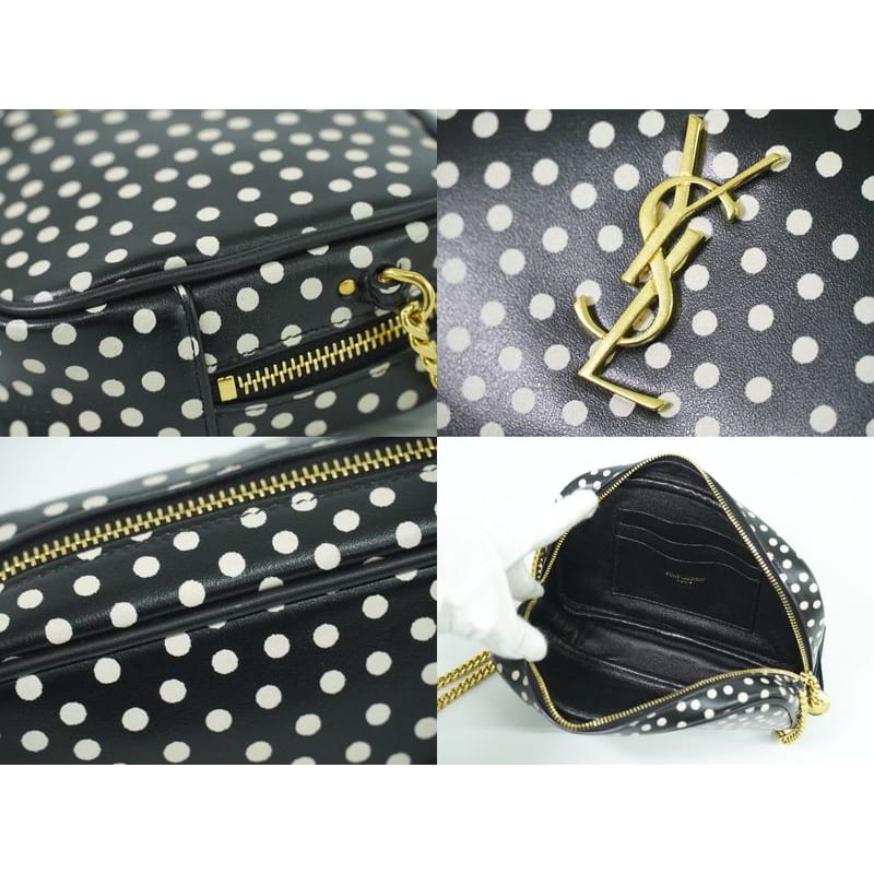 Saint Laurent Lou Tassel Dot Chain Shoulder Bag Pochette Leather