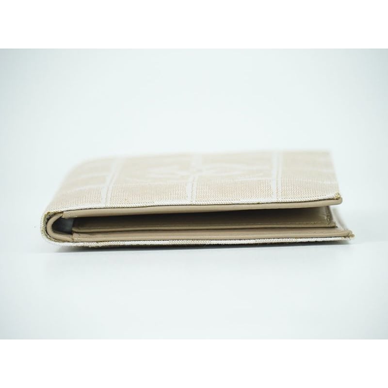 Chanel Coco Mark New Travel Line Bifold Wallet Compact Canvas