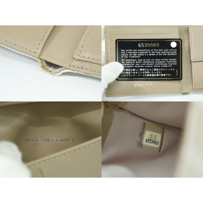 Chanel Coco Mark New Travel Line Bifold Wallet Compact Canvas