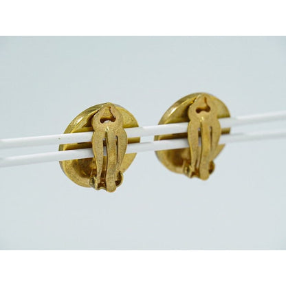 Hermes Corozo Earrings GP Gold Plated Beige Accessory Jewelry