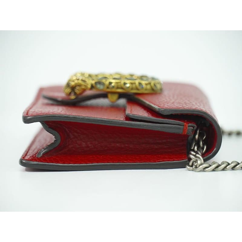 Gucci Dionysus Shoulder Bag Pochette Leather Red