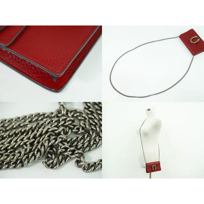 Gucci Dionysus Shoulder Bag Pochette Leather Red