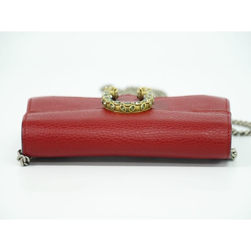 Gucci Dionysus Shoulder Bag Pochette Leather Red