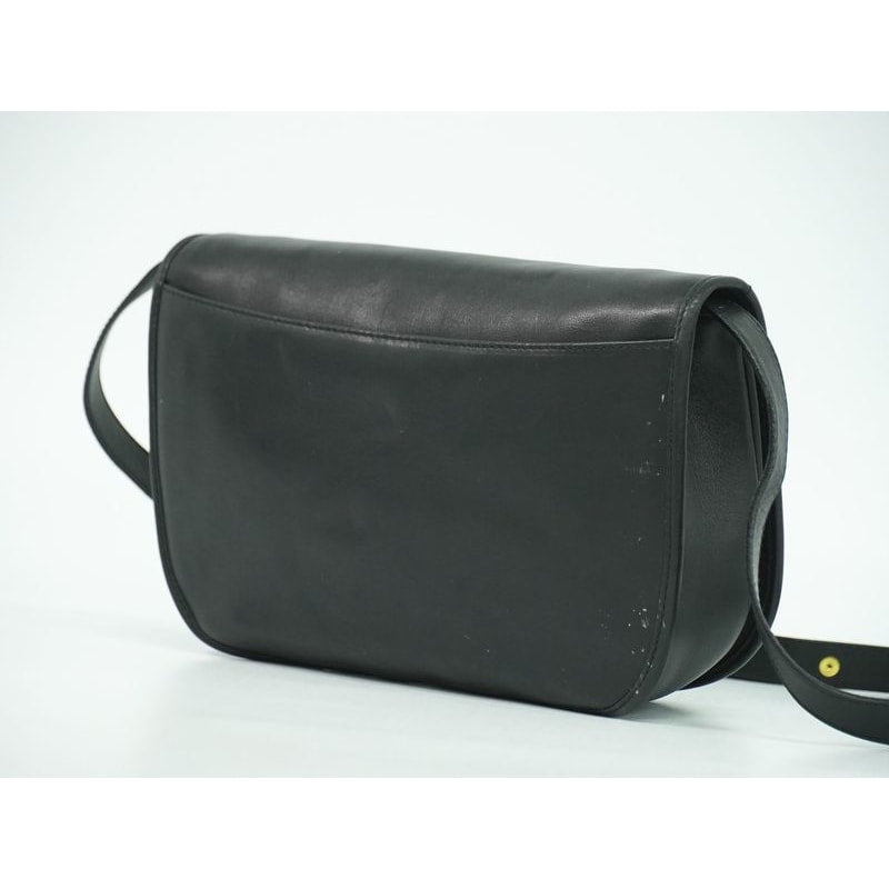 Gucci Interlocking G Vintage Shoulder Bag Pochette Leather Black
