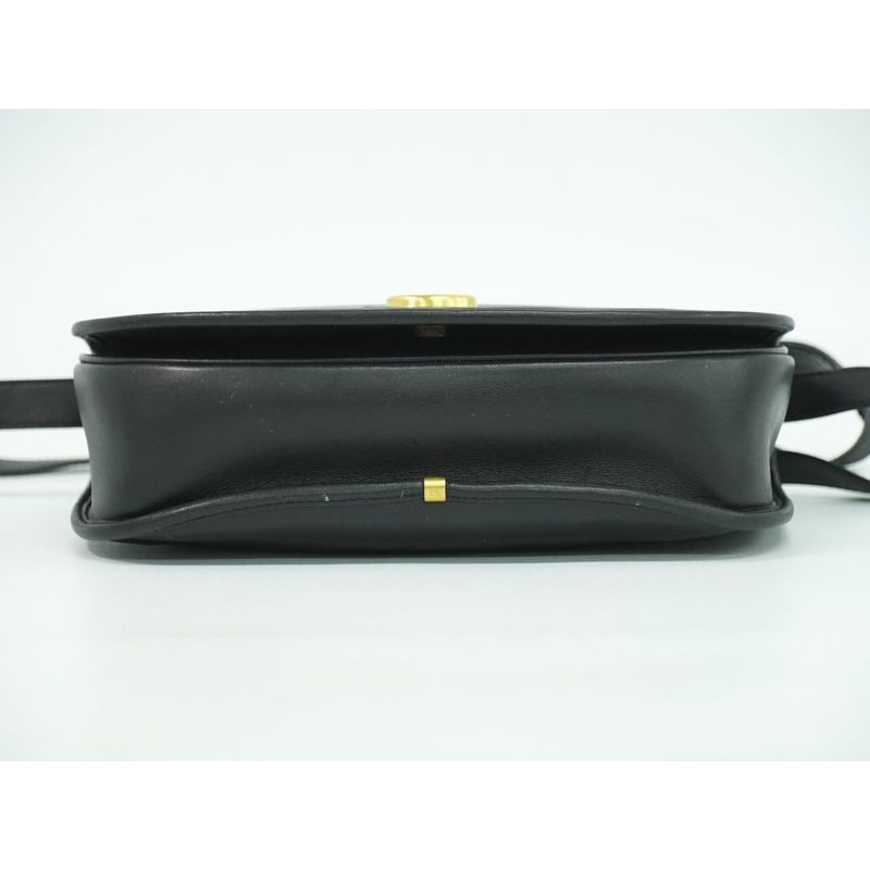 Gucci Interlocking G Vintage Shoulder Bag Pochette Leather Black