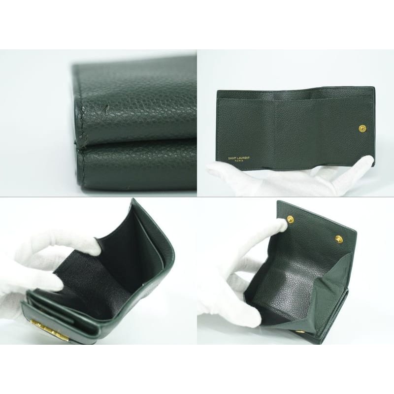 Saint Laurent Origami Tiny Trifold Folding Wallet Compact