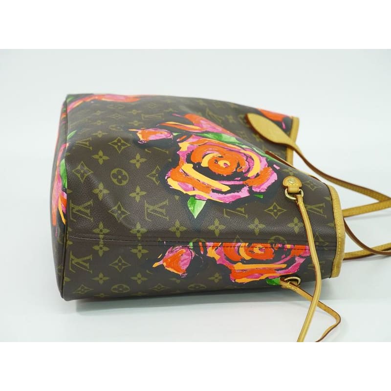 Louis Vuitton Neverfull MM Monogram Rose Tote Bag Brown Multicolor
