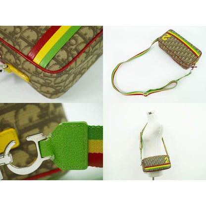 Christian Dior Trotter Rasta Shoulder Bag Pochette PVC Brown Multicolo