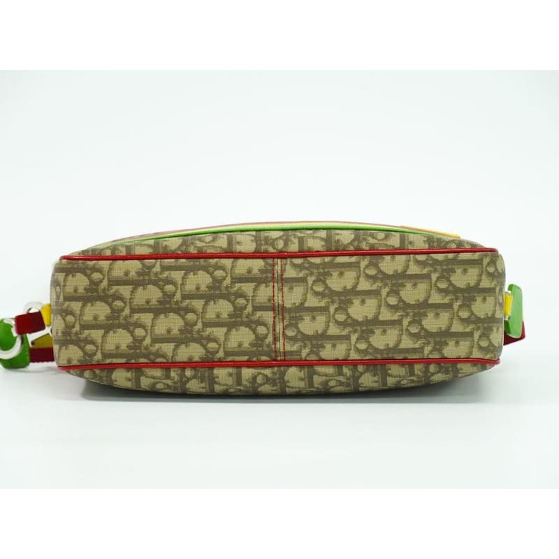 Christian Dior Trotter Rasta Shoulder Bag Pochette PVC Brown Multicolo