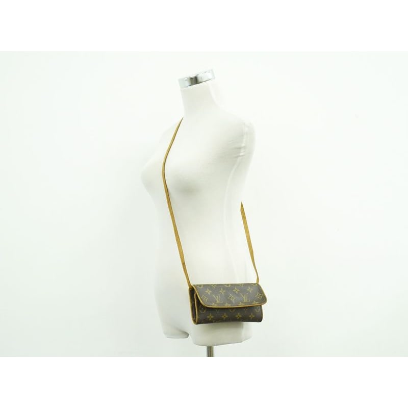 Louis Vuitton Pochette Twin PM Monogram 2-Way Shoulder Bag Brown