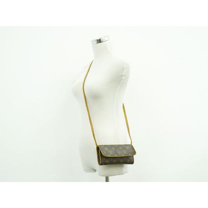 Louis Vuitton Pochette Twin PM Monogram 2-Way Shoulder Bag Brown
