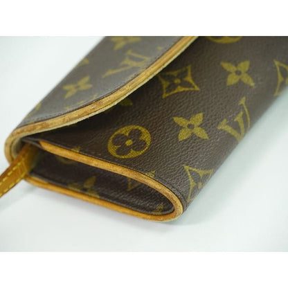 Louis Vuitton Pochette Twin PM Monogram 2-Way Shoulder Bag Brown