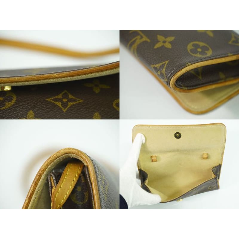 Louis Vuitton Pochette Twin PM Monogram 2-Way Shoulder Bag Brown