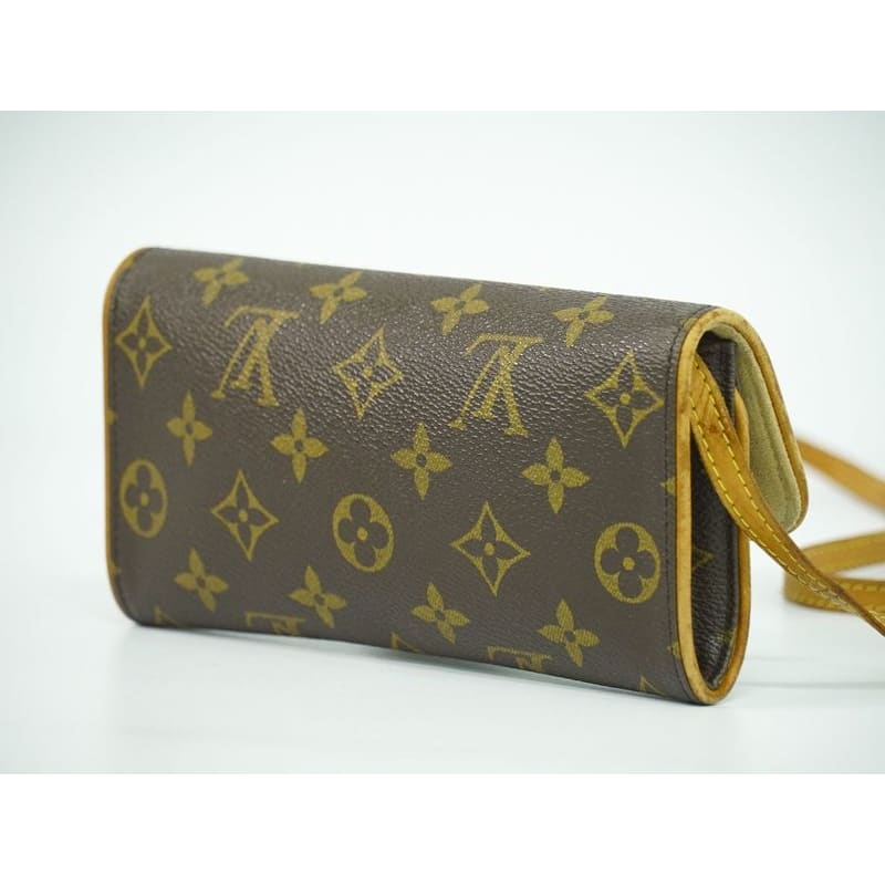 Louis Vuitton Pochette Twin PM Monogram 2-Way Shoulder Bag Brown
