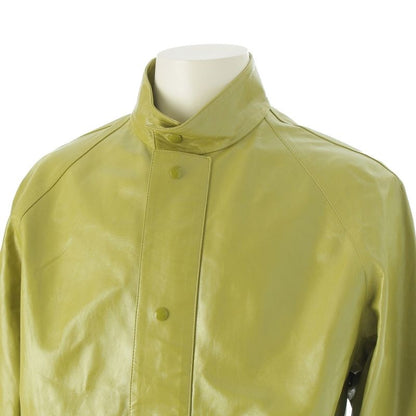 Prada 22 Years Lamb Leather Stand Collar Jacket Outerwear Upw432 Light Green S
