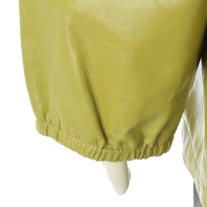 Prada 22 Years Lamb Leather Stand Collar Jacket Outerwear Upw432 Light Green S