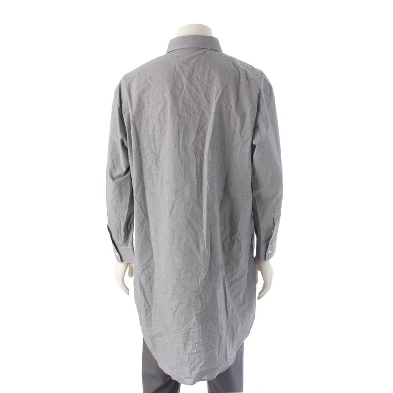 Dior Cotton CD Logo Embroidery Check Long Sleeve Shirt Mm5a5313aaaa Gray