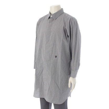 Dior Cotton CD Logo Embroidery Check Long Sleeve Shirt Mm5a5313aaaa Gray