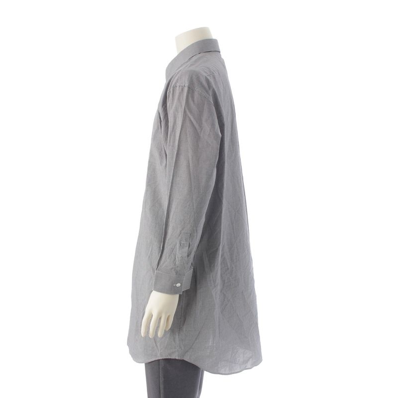 Dior Cotton CD Logo Embroidery Check Long Sleeve Shirt Mm5a5313aaaa Gray