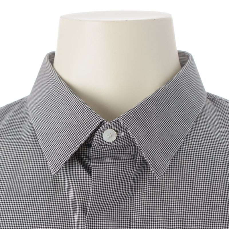 Dior Cotton CD Logo Embroidery Check Long Sleeve Shirt Mm5a5313aaaa Gray