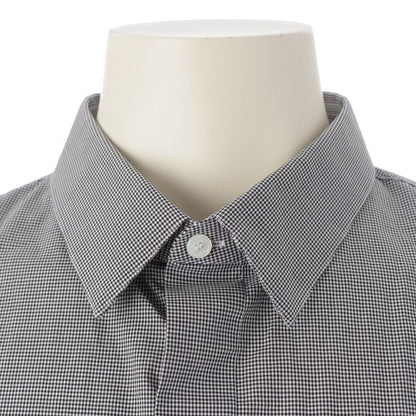 Dior Cotton CD Logo Embroidery Check Long Sleeve Shirt Mm5a5313aaaa Gray