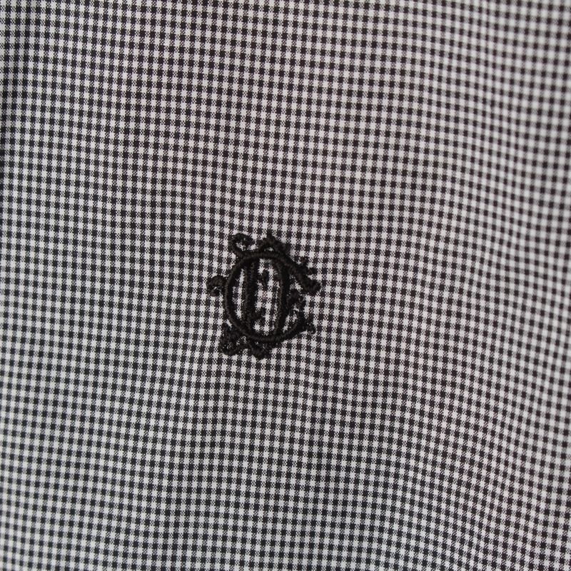 Dior Cotton CD Logo Embroidery Check Long Sleeve Shirt Mm5a5313aaaa Gray