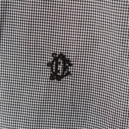 Dior Cotton CD Logo Embroidery Check Long Sleeve Shirt Mm5a5313aaaa Gray