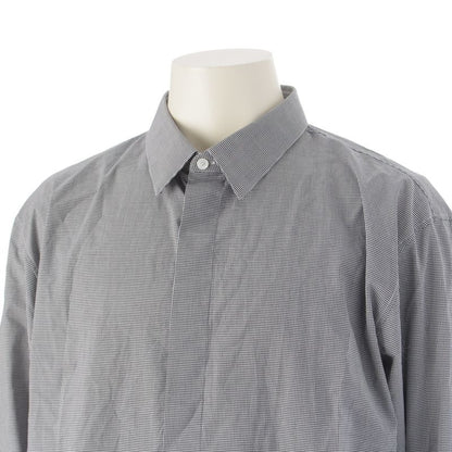 Dior Cotton CD Logo Embroidery Check Long Sleeve Shirt Mm5a5313aaaa Gray