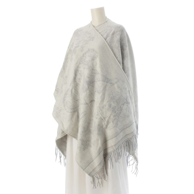 Christian Dior Cashmere Toile De Jouy Cape Poncho 21jou370zkdo Gray U