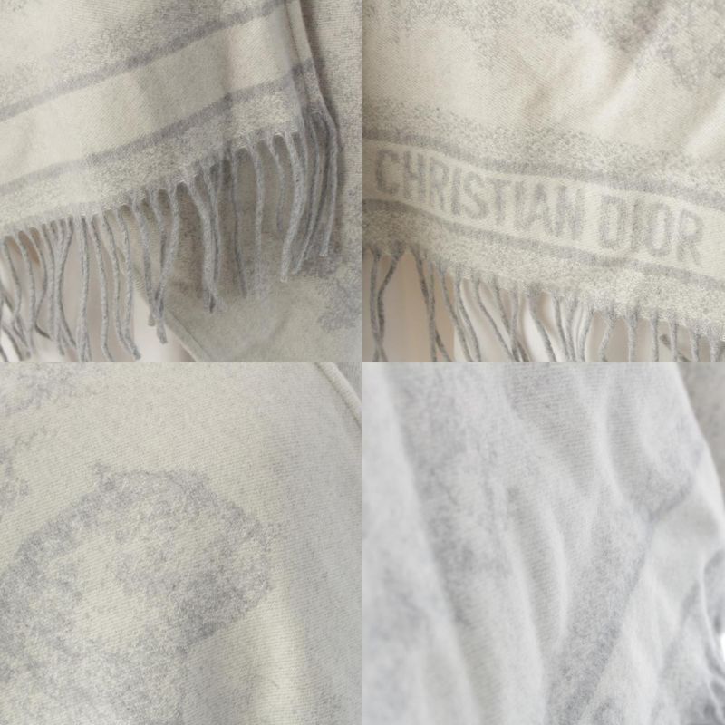 Christian Dior Cashmere Toile De Jouy Cape Poncho 21jou370zkdo Gray U