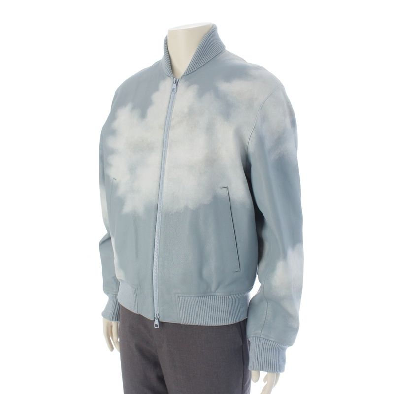 Louis Vuitton 20AW Clouds Bomber Calfskin Leather Clouds Bomber Jacket Blouson