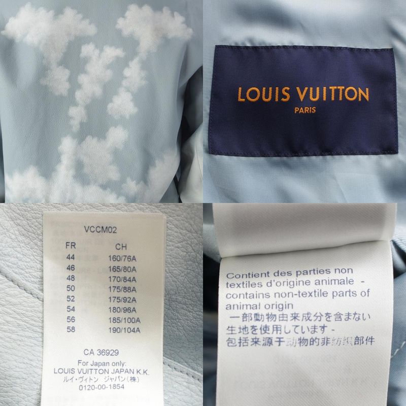 Louis Vuitton 20AW Clouds Bomber Calfskin Leather Clouds Bomber Jacket Blouson