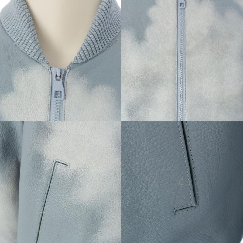 Louis Vuitton 20AW Clouds Bomber Calfskin Leather Clouds Bomber Jacket Blouson