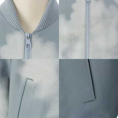 Louis Vuitton 20AW Clouds Bomber Calfskin Leather Clouds Bomber Jacket Blouson