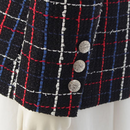 Chanel 24 Years Tweed Plaid Double Tailored Jacket P77209 Black 36