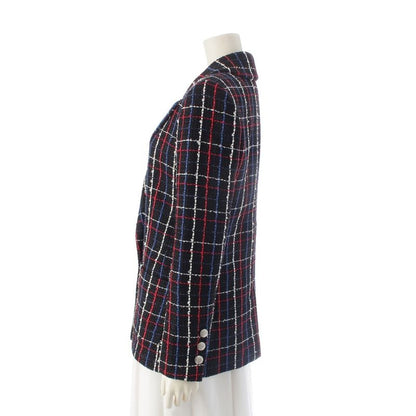 Chanel 24 Years Tweed Plaid Double Tailored Jacket P77209 Black 36