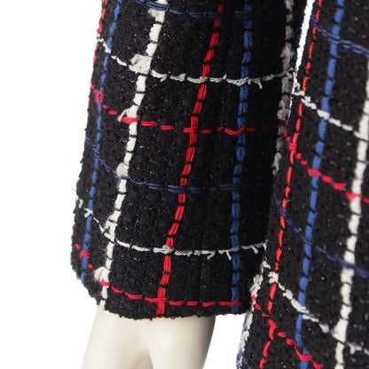 Chanel 24 Years Tweed Plaid Double Tailored Jacket P77209 Black 36